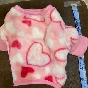Cozy Pink Heart Small Dog sweater